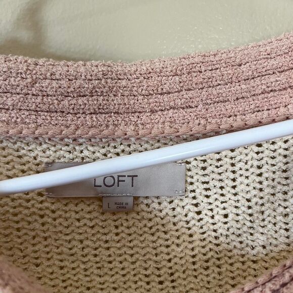 Loft Women's Pink and Cream Jumper - Picture 2 of 3